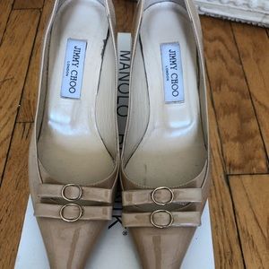 Jimm Choo patent leather beige pumps, size 39.5